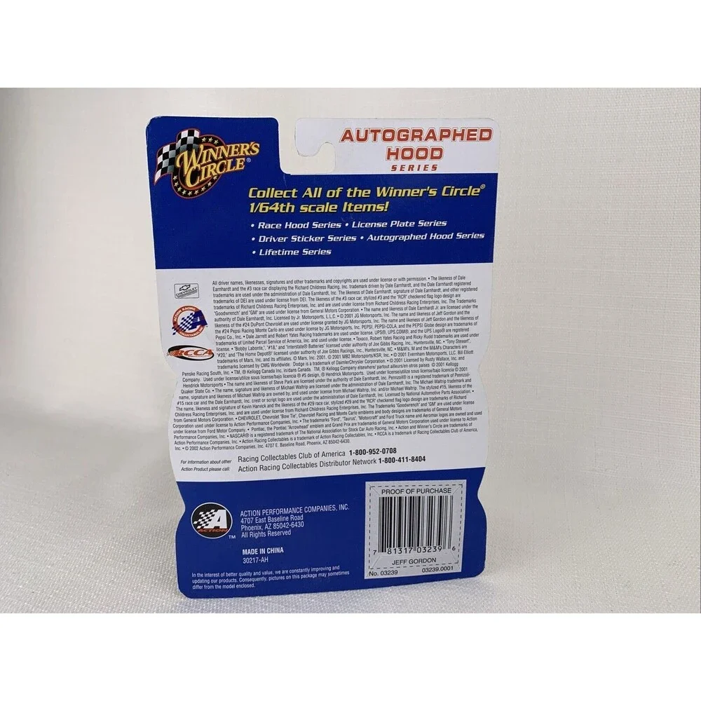 Jeff‎ Gordon DUPONT 200 Year Anniversary Hood Series NASCAR Diecast Car 1/64 24